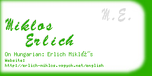 miklos erlich business card